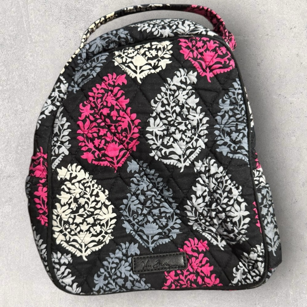Vera Bradley Black and Pink Quilted Lunch Bag
